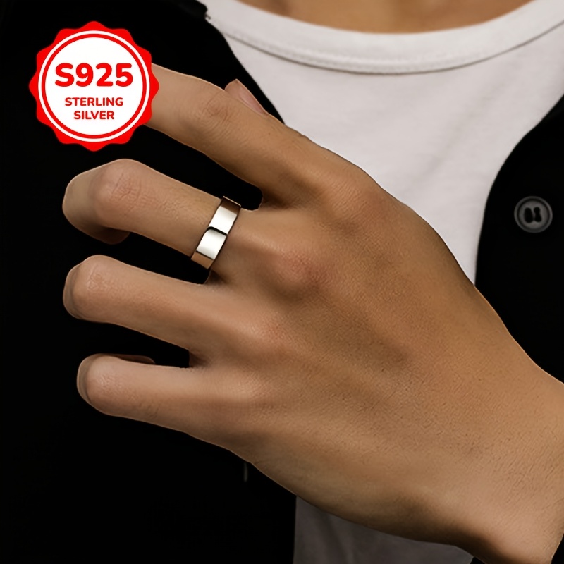 925 Silver Adjustable Opening Ring Geometric Design
